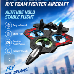 E69 RC Fighter Aircraft with Gyro & LED Lights