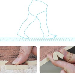 Wood Grain Interlocking Foam Floor Mats 16pcs