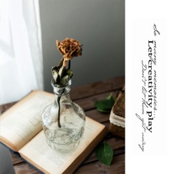 Vintage Style Decorative Clear Glass Flower Vase