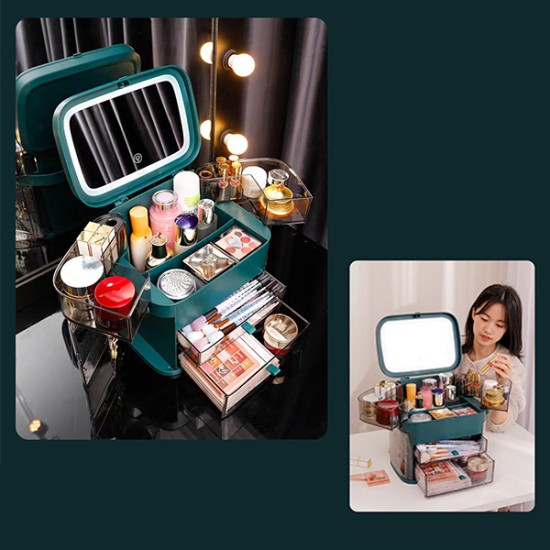 Jewelry and Cosmetic Storage Organiser with Mirror image