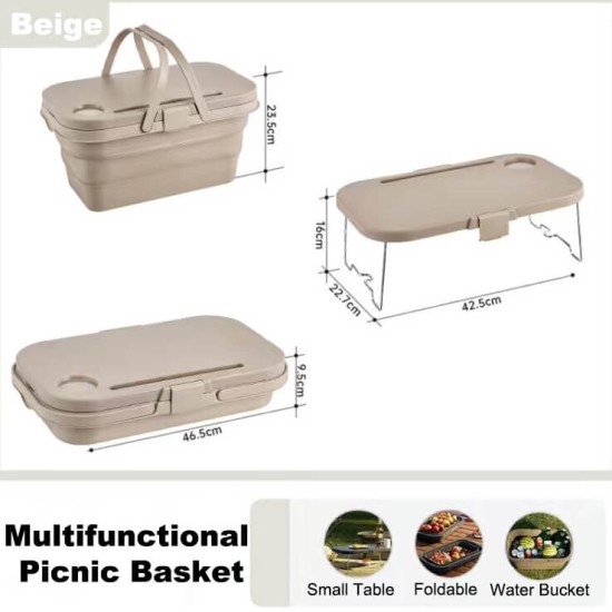 Multifunctional Picnic Basket Foldable Storage Box with a Small Table Storage & Organisation, Outdoors, Outdoor Living , Garden, Home Organizers image