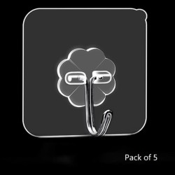 Transparent Individual Wall Hook Pack of 5 Transparent Individual Wall Hook Pack of 5