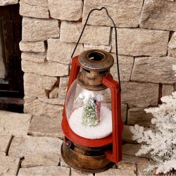 Christmas Snow Scene Lantern with Bronze Colour Christmas Snow Scene Lantern with Bronze Colour