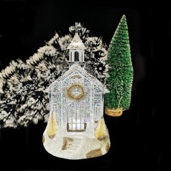 Christmas Decoration Glittering Glass House Snow Globe