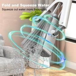 Sponge Mop type floor cleaning tool with 1 Absorbent Sponge Heads