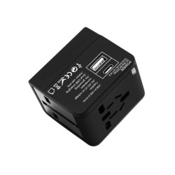 Universal Travel Adapter, 2400mA International Plug Adapter with USB & Type-C, All-in-One Worldwide Charger for US, UK, EU, AU