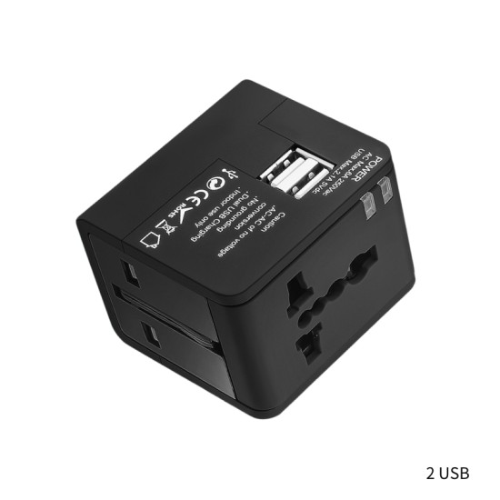 Universal Travel Adapter, 2400mA International Plug Adapter with USB & Type-C, All-in-One Worldwide Charger for US, UK, EU, AU image