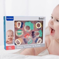 Baby Teether and Rattle 8 in 1 Set Baby Teether and Rattle 8 in 1 Set
