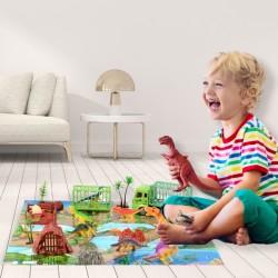 Dinosaur Adventures Playset Realistic Toys with DIY Educational Scene and Play Mat Dinosaur Adventures Playset Realistic Toys with DIY Educational Scene and Play Mat