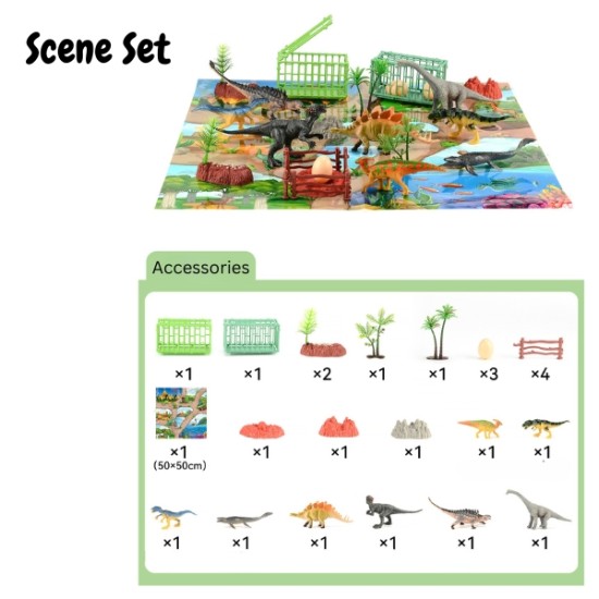 Dinosaur Adventures Playset: Realistic Toys with DIY Educational Scene and Play Mat Entertainment & Toys, Children's Room image