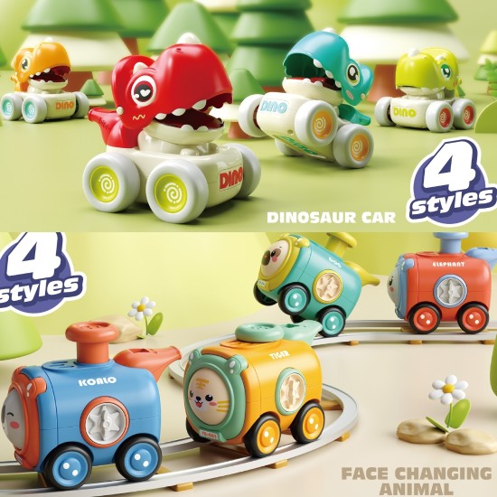 Interactive Cartoon Car Toys: Exciting Ejection Pets and Easy Press & Go Fun image