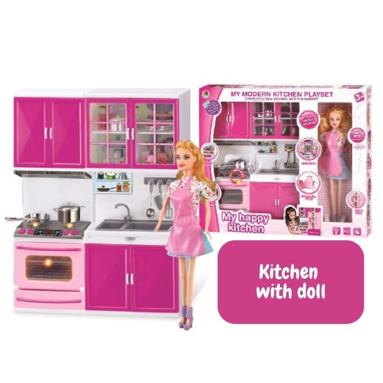 Interactive Pink Kitchen Playset | Lights and Sounds | Encourage Creativity and Fun Pretend Play image
