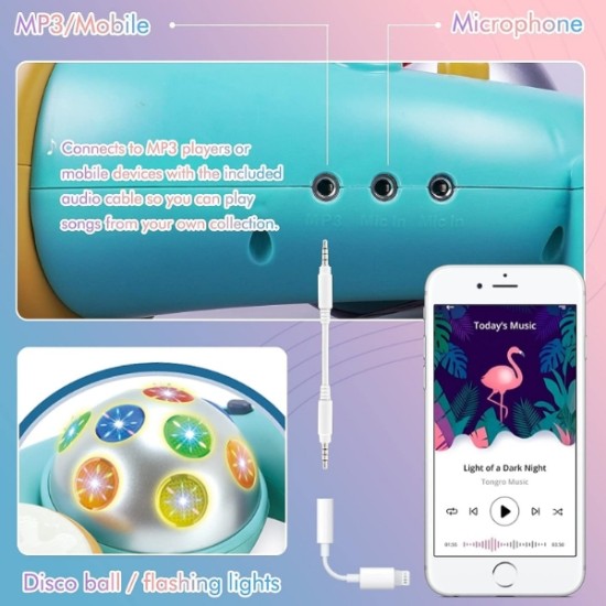 Kids Karaoke Machine with Stand and Musical Toy image