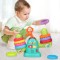 Kids Melody-Colorful Seesaw Stacker Learn Play with Animal-themed Textured Rings