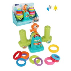Kids Melody-Colorful Seesaw Stacker Learn Play with Animal-themed Textured Rings