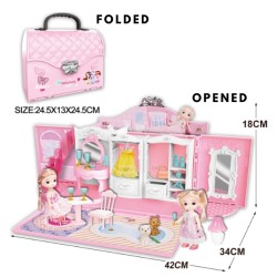 Portable 2-in-1 Dollhouse Handbag