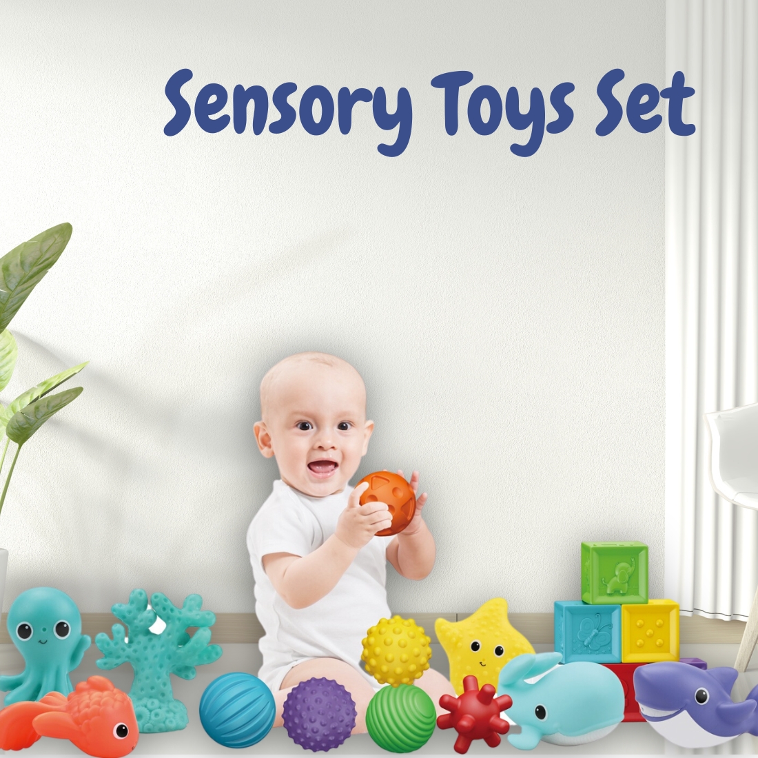 Sensory Balls Set Soft Stacking Blocks for Babies