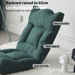 Adjustable Floor Chair with Back Support, Comfortable Padded Foldable Folding Padded Seating
