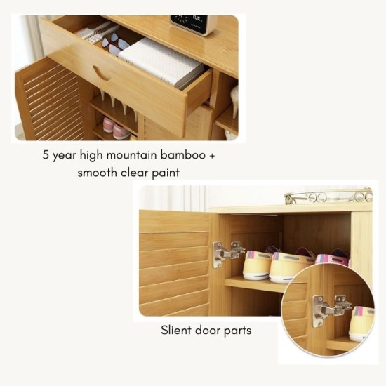 Bamboo Shoe Cabinet Furniture , Shoe Cabinet, Living Room, Garden, Hallway image