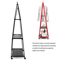 Clothes Rack with 2-Tier Storage Shelf for Shoes and Baskets