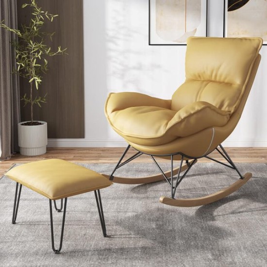 Tech Cloth Rocking Chair with a Footstool image