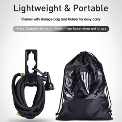 Non-Kink Extra Strength Fabric 25-30 meters garden hose, Water Hose with Shut Off Valve, 8 Pattern Functions Spray Nozzle