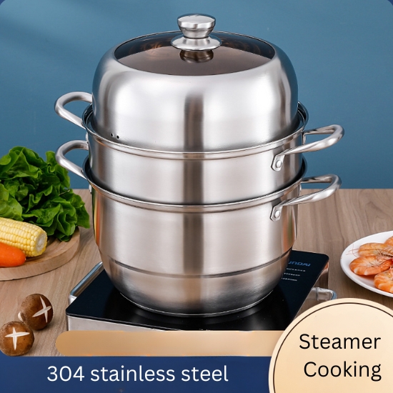 3-Tier Stainless Steel Steamer image