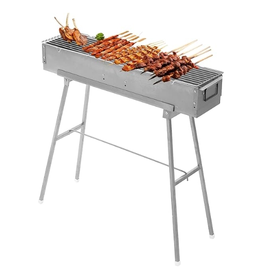 Foldable Stainless Steel Barbecue Grill with Stand image