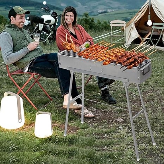 Foldable Stainless Steel Barbecue Grill with Stand image