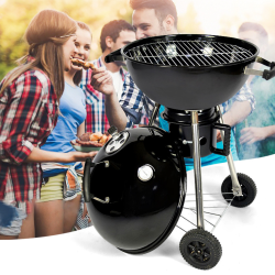 Tall & Large Round Outdoor BBQ Charcoal Grill with Portable Wheels Tall & Large Round Outdoor BBQ Charcoal Grill with Portable Wheels