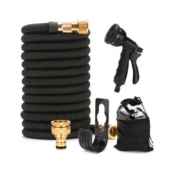Non-Kink Extra Strength Fabric 25-30 meters garden hose, Water Hose with Shut Off Valve, 8 Pattern Functions Spray Nozzle Non-Kink Extra Strength Fabric 25-30 meters garden hose, Water Hose with Shut Off Valve, 8 Pattern Functions Spray Nozzle