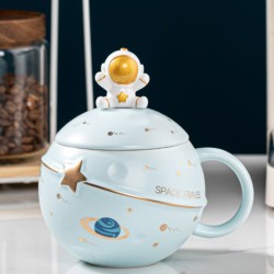 Cute Astronaut Mug With Lid And Spoon Cute Astronaut Mug With Lid And Spoon