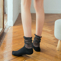 Glitter Metallic Mesh Cotton Socks