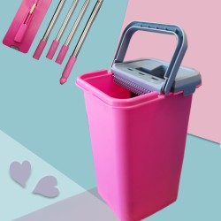 Wash & Dry Flat Mop & Bucket Cleaning + 5 FREE Additional Mop Head