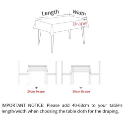 Large Wipe Clean PVC Waterproof Table Cloth