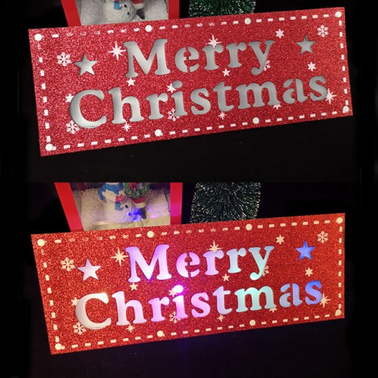 Christmas Door Sign LED With Merry Christmas Letters image