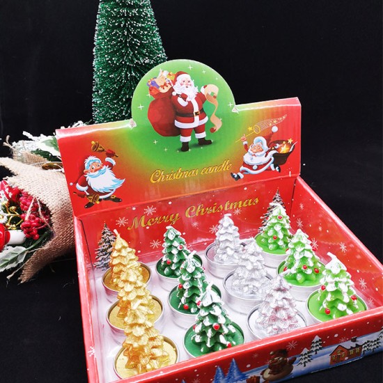 Christmas Candle Set Tree Shaped (12 in Each Box) image