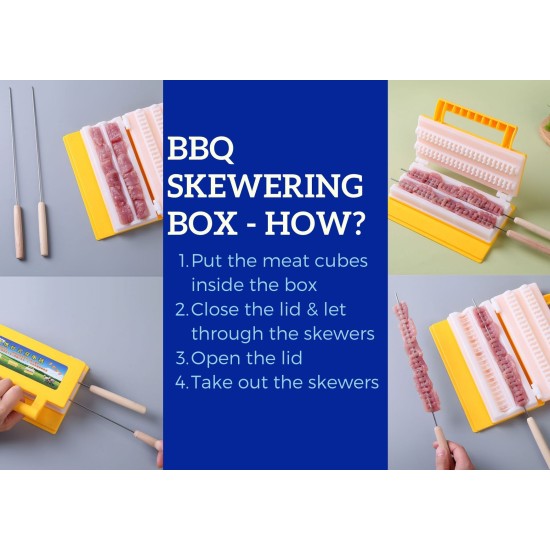 BBQ Skewering Tool Box Food Grade PP Plastic Outdoors, Kitchenware, BBQ, Kitchen image