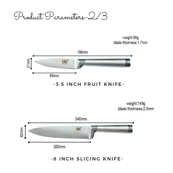 Stainless Steel Kitchen Knife Set of 6 image