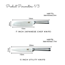 Stainless Steel Kitchen Knife Set of 6