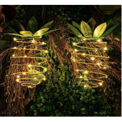 2-Pack Outdoor Decor Pineapple Solar Waterproof Garden Solar Lights, Hanging Fairy Lights 2-Pack Outdoor Decor Pineapple Solar Waterproof Garden Solar Lights, Hanging Fairy Lights