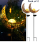 2-Pack Moon Shape Glass Globe Solar LED Garden Light Crescent Moon