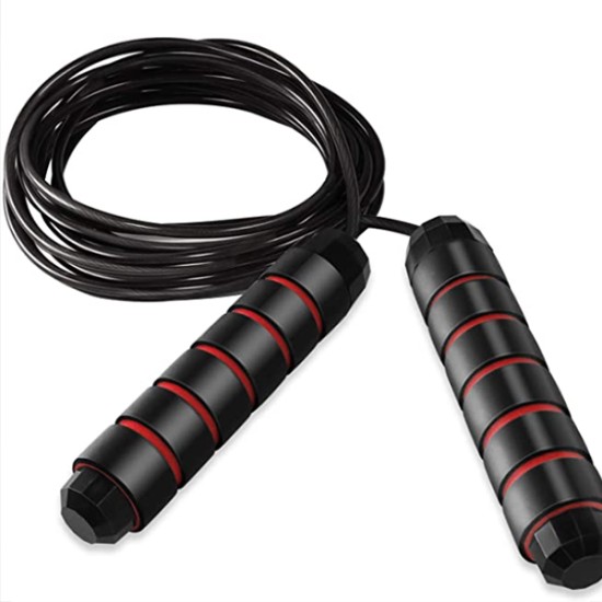Adjustable Tangle-Free Jumping Rope with Foam Handles, Skipping Rope Fitness and wellbeing, Fitness, Living Room image