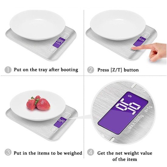 1g-5kg USB Rechargeable Portable Electronic Digital Scale Kitchenware, Kitchen image
