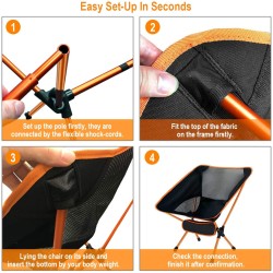 Folding Camping Chair, Portable Foldable Lightweight Outdoor Backpacking Chair with Carry Bag Folding Camping Chair, Portable Foldable Lightweight Outdoor Backpacking Chair with Carry Bag