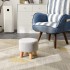 Square and Round Footrest Stool, Change Shoes Stool with 4 Wooden Legs image