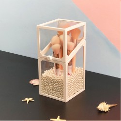 Acrylic Makeup Brush Storage Box With White Pearl Acrylic Makeup Brush Storage Box With White Pearl