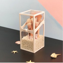Acrylic Makeup Brush Storage Box With White Pearl Acrylic Makeup Brush Storage Box With White Pearl