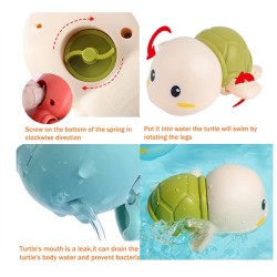 Turtle Bath Toy for Toddlers, 2Pcs Cute Bath Swimming Wind Up Toys Turtle Bath Toy for Toddlers, 2Pcs Cute Bath Swimming Wind Up Toys