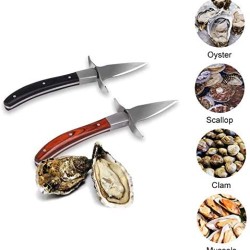 High Quality Stainless Steel Oyster Knife with Wood-Handle
